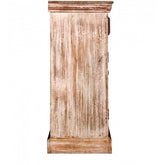 Indian Embossed Brass work Solid wood Large Sideboard Buffet Hutch White 1.8m